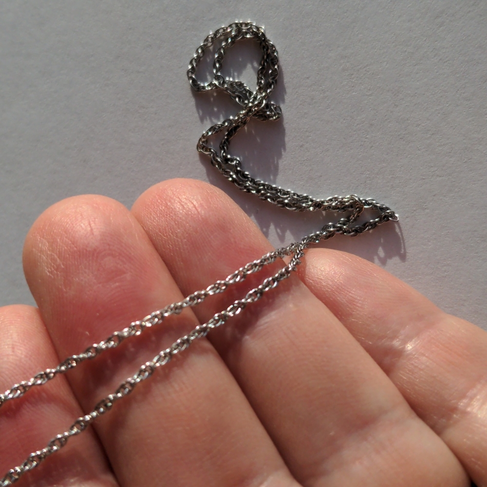Vintage designer sterling 925 chain necklace, vintage, 15" long, made in Italy